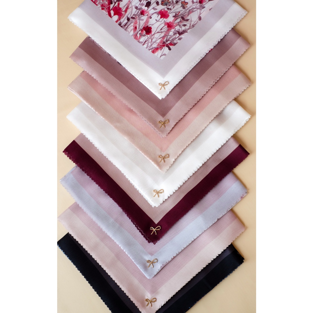 REFANKA | The Iris Series By Renka - Kerudung Hijab Segiempat Motif - Bahan Voal Ultimate - Ukuran 1