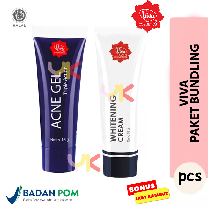 Viva Bundle Acne Gel Triple Action with Allantoin & Vit B5 dan Whitening Cream