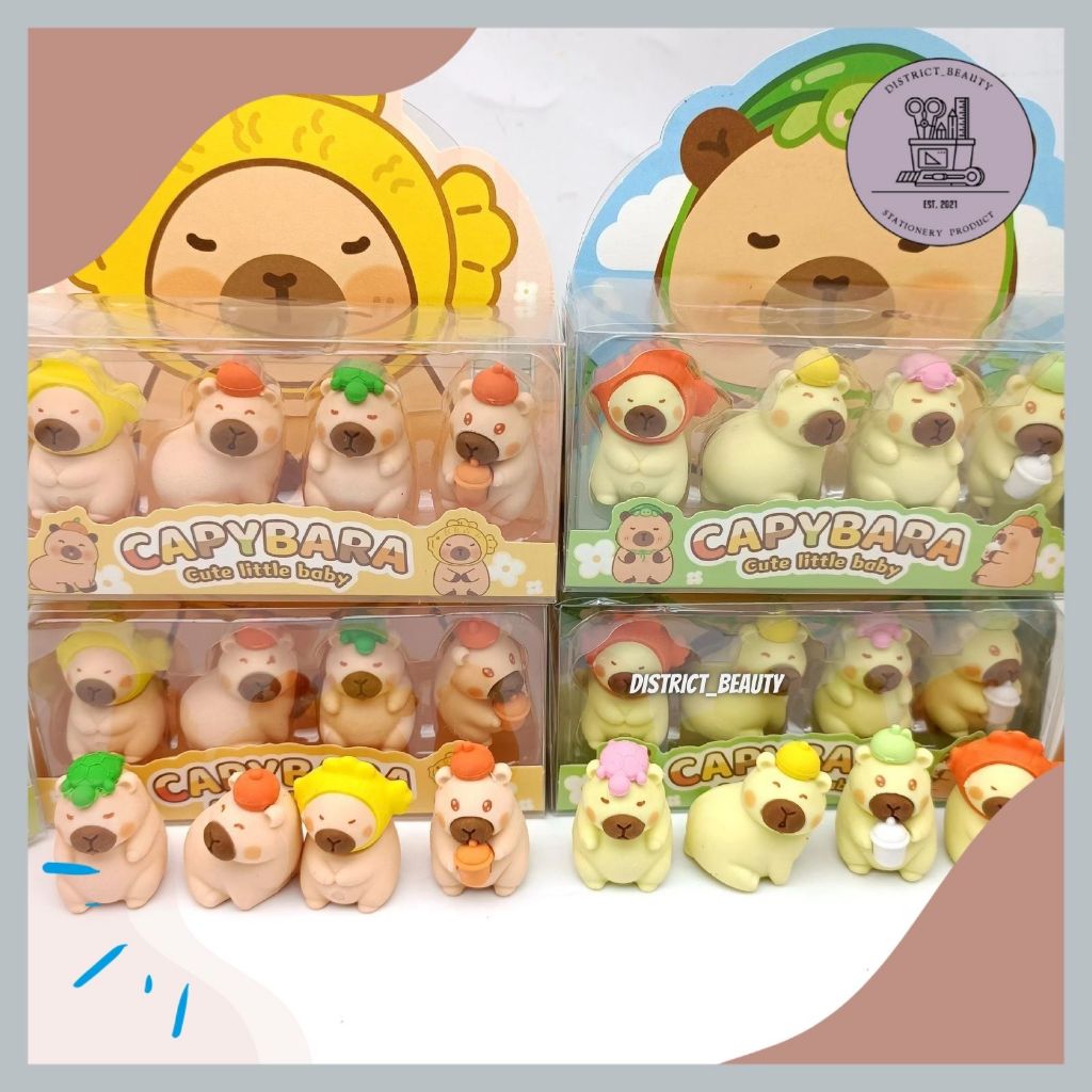 

PENGHAPUS MEWAH CAPYBARA ISI 4 PCS PENGHAPUS PENSIL MOTIF CAPYBARA 3D BONEKA LUCU TERMURAH