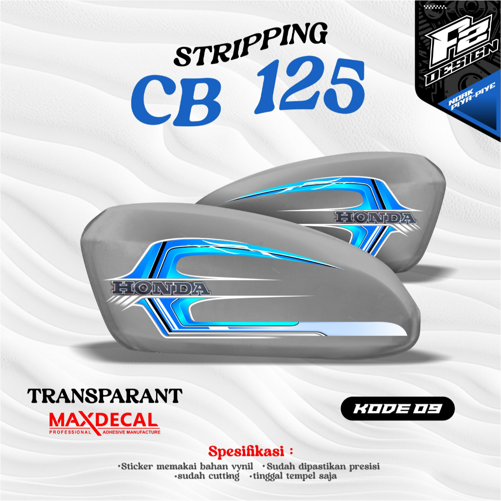 STIKER TANGKI CB POLOS CB BATIK STRIPING CB 125 CB 100 CB GLATIK kode 09