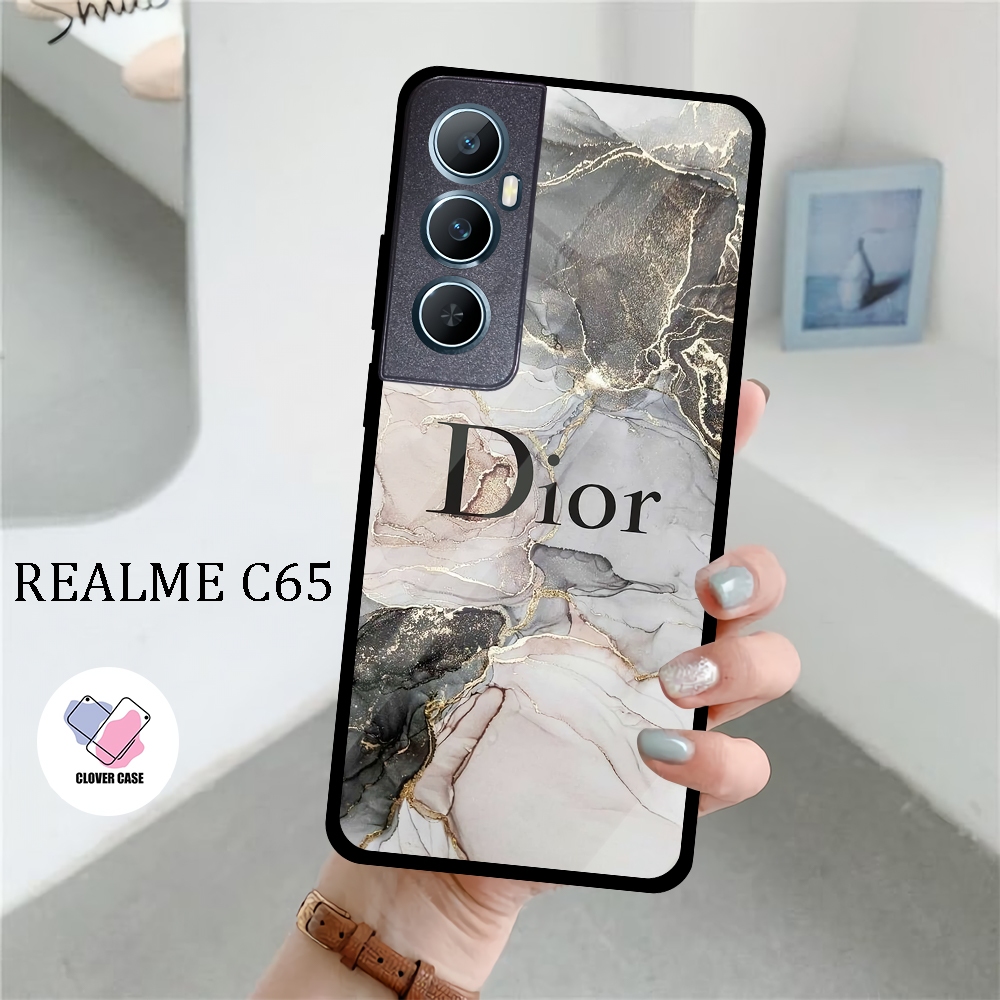 [TH41]  Case Glossy Case | REALME C65 | CASE KEKINIAN LUCU |  Casing Hp Kilau Motif DIOR