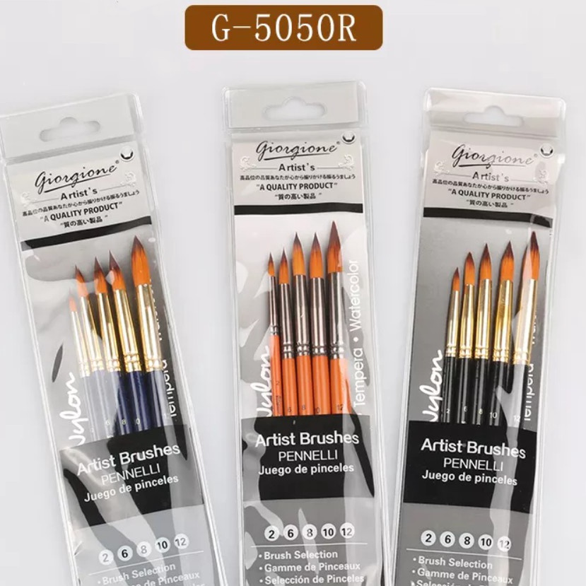 

HATI HATI BARANG Giorgione Brush Set 5 pcs G55R Kuas Lukis Nylon