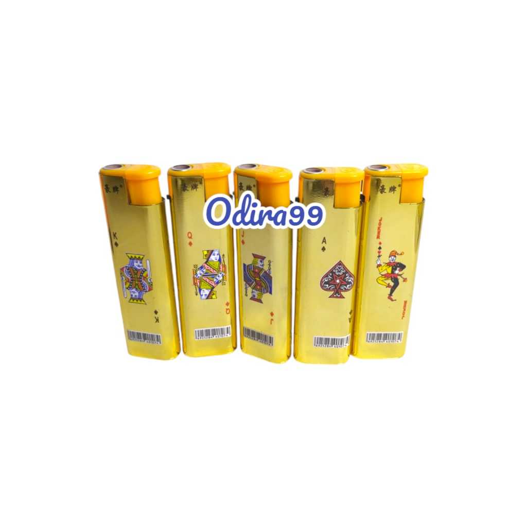 Korek Api gas Bara zet P11A JOKER REMI AS KING QUEEN GOLD EMAS BARA JET bisa isi ulang bodi besi api