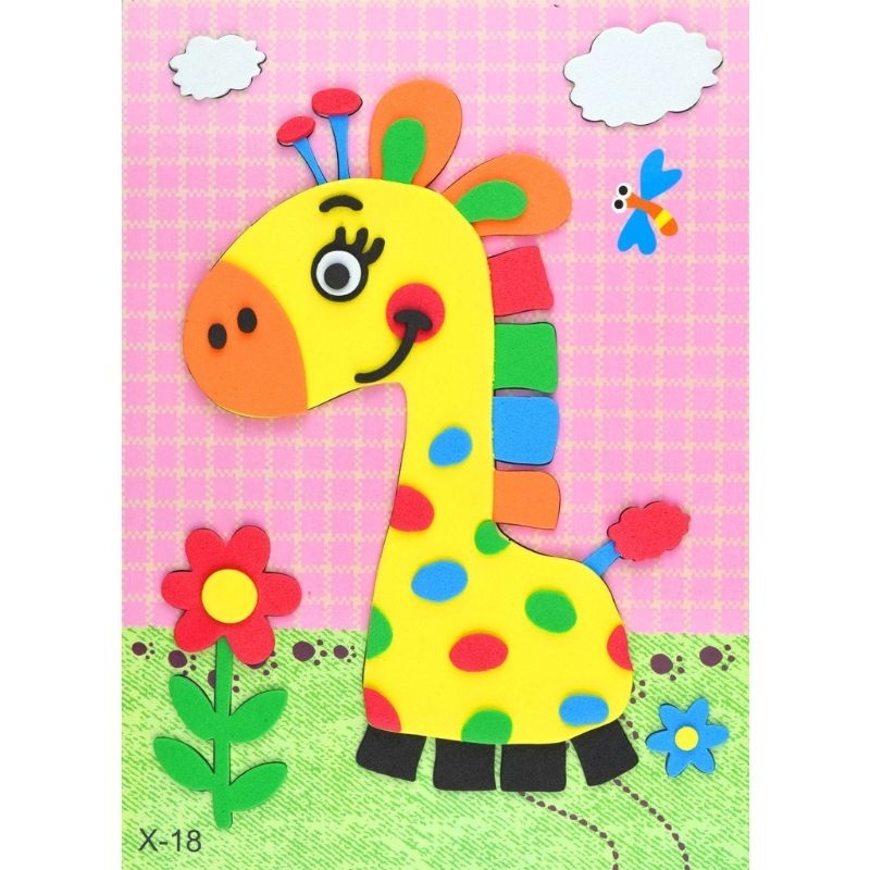 DIY Eva Sticker Mainan Edukasi Menempel Art Craft / Prakarya Anak / Stiker foam bongkar pasang, krea