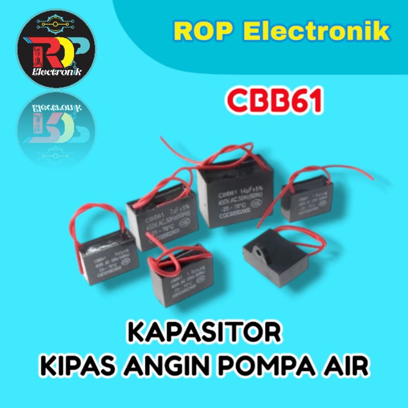 Kapasitor Capasitor KOTAK Kipas Angin POMPA AIR CBB61 3UF UF 2UF 1.8UF