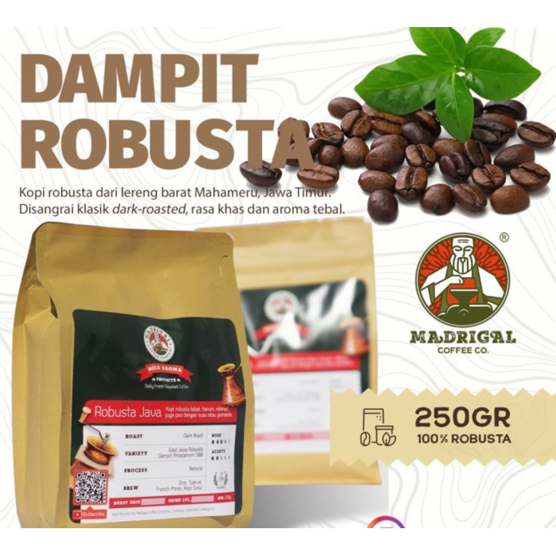 

Kopi Robusta Dampit 250gr ( Dark Roast )