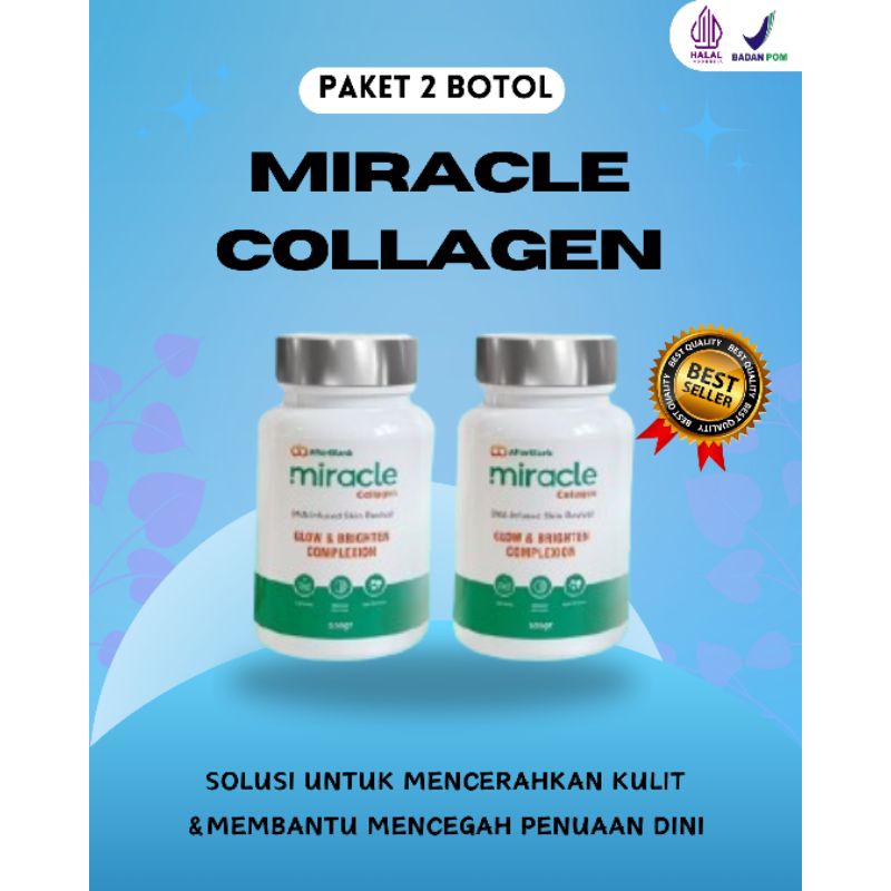Paket 2 Botol After Blank Miracle Collagen Drink Infus Whitening Suplemen Kulit Sehat Cerah Original