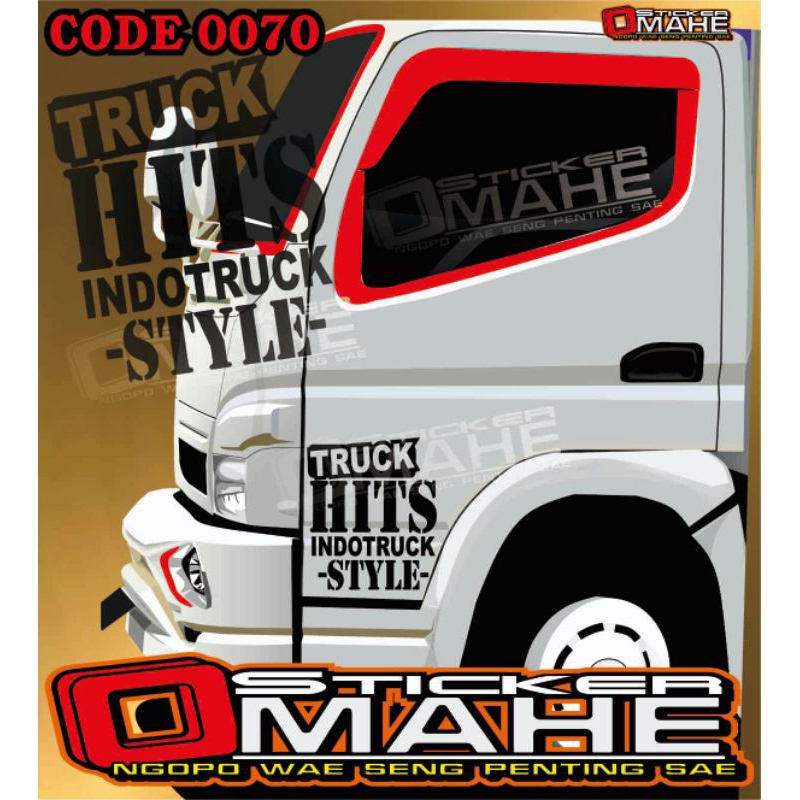 Cutting sticker stiker  mobil  truck canter pintu samping code 0070