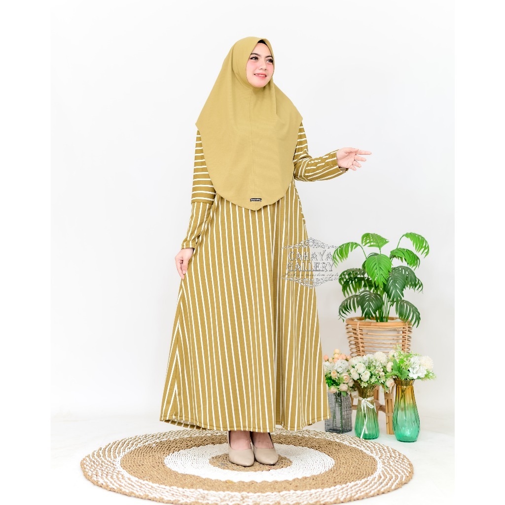 Gamis Dress Inara By Nazeela / Gamis Inara Salur Button Knit Premium Kekinian / Gamis Knit Import Pr