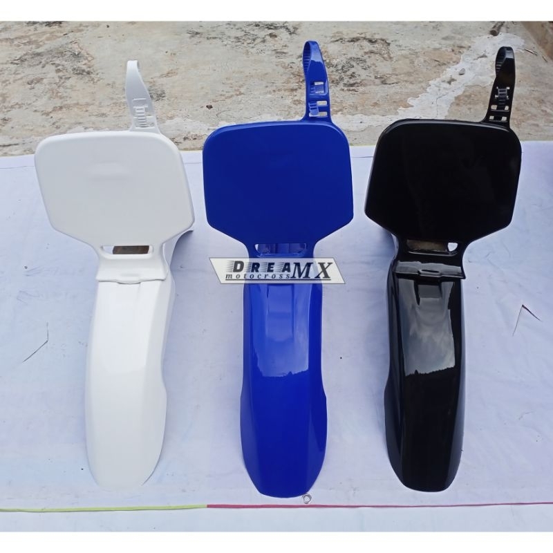 Spakbor depan yz 85 old dan papan nomor yz85 lama set trail bebek standar yz 85 old