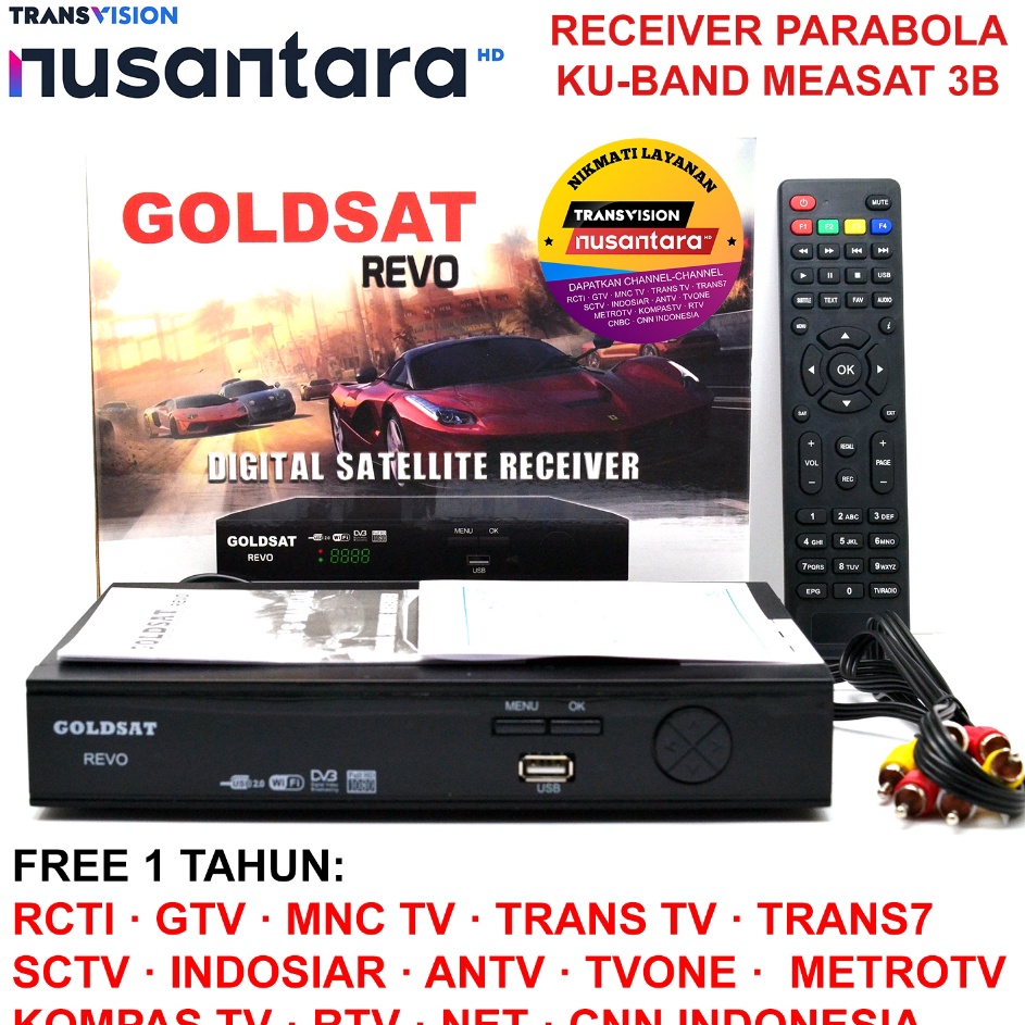 KP8 Receiver Parabola Mpeg4 HD Goldsat Nusantara  Transvision