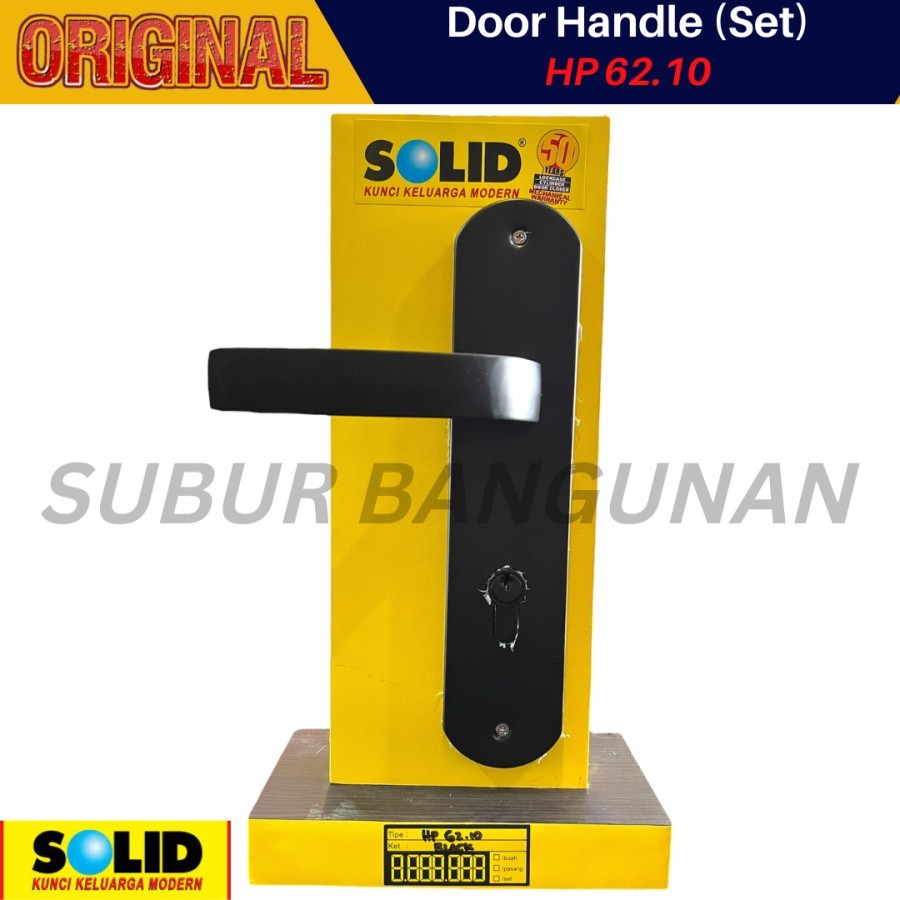 Paket Handle Gagang Kunci Pintu Set Besar Solid HP 62.10 + LC 1111 + DC02