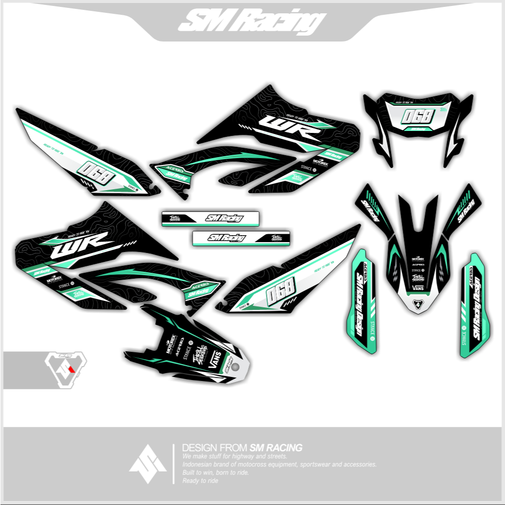 Decal Stiker Yamaha WR 155 r Full Body Warna Hitam Tosca Terbaru