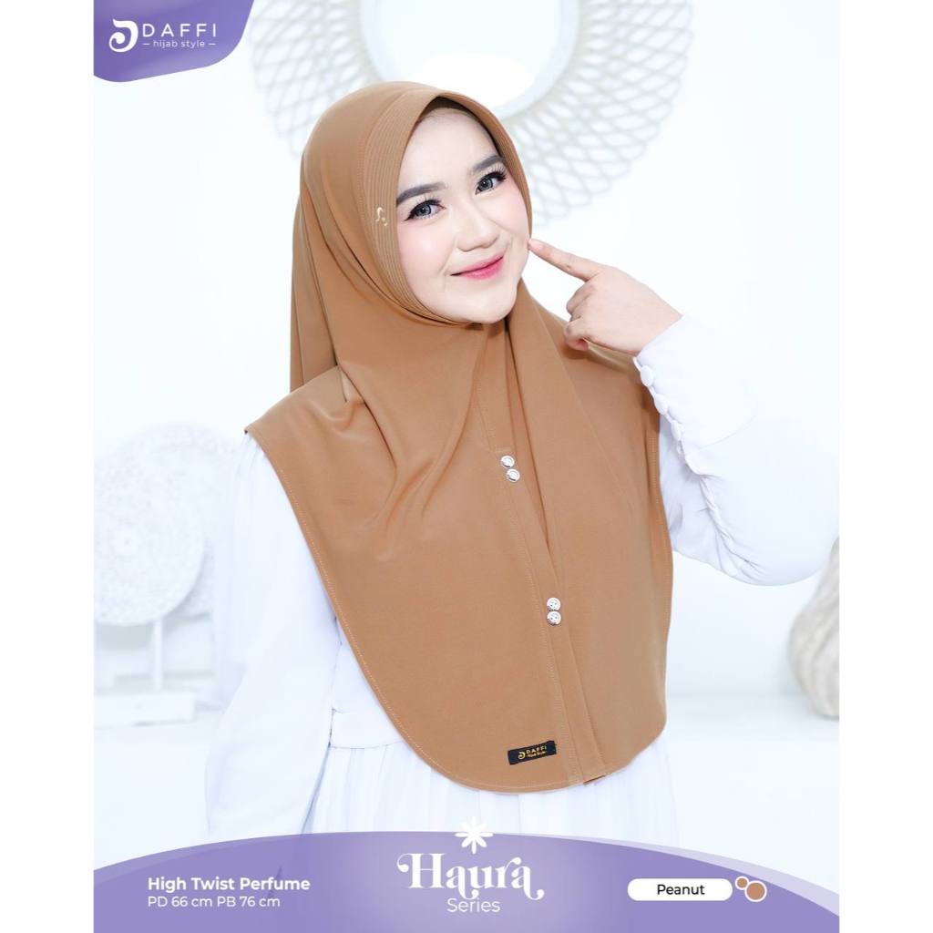 Haura Series Daffi Hijab Bergo Instan Bahan Jersey Parfum