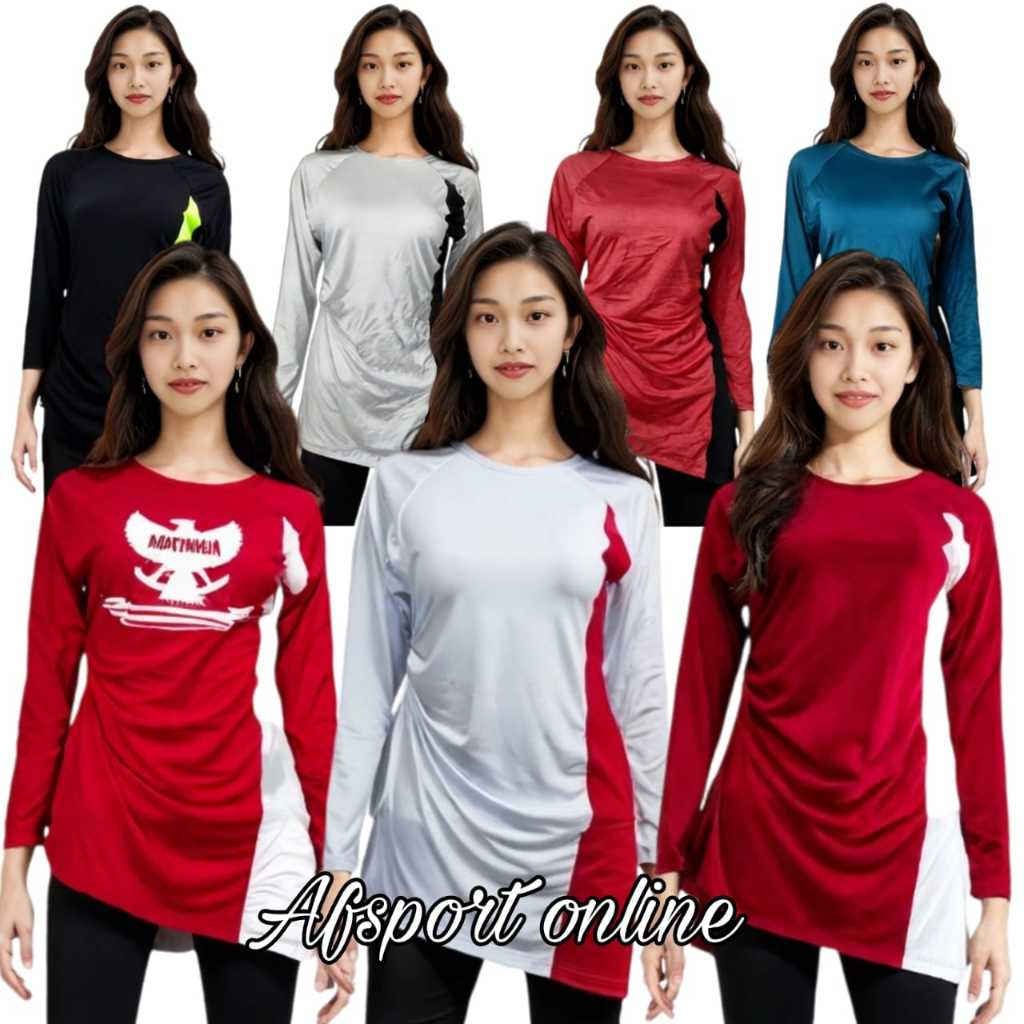 COD baju senam merah putih terbaru serut