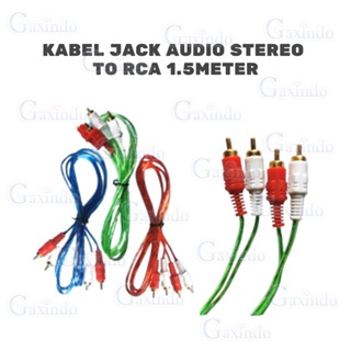 KABEL JACK AUDIO STEREO TO RCA 1.5METER KABEL AUDIO SPEAKER TV