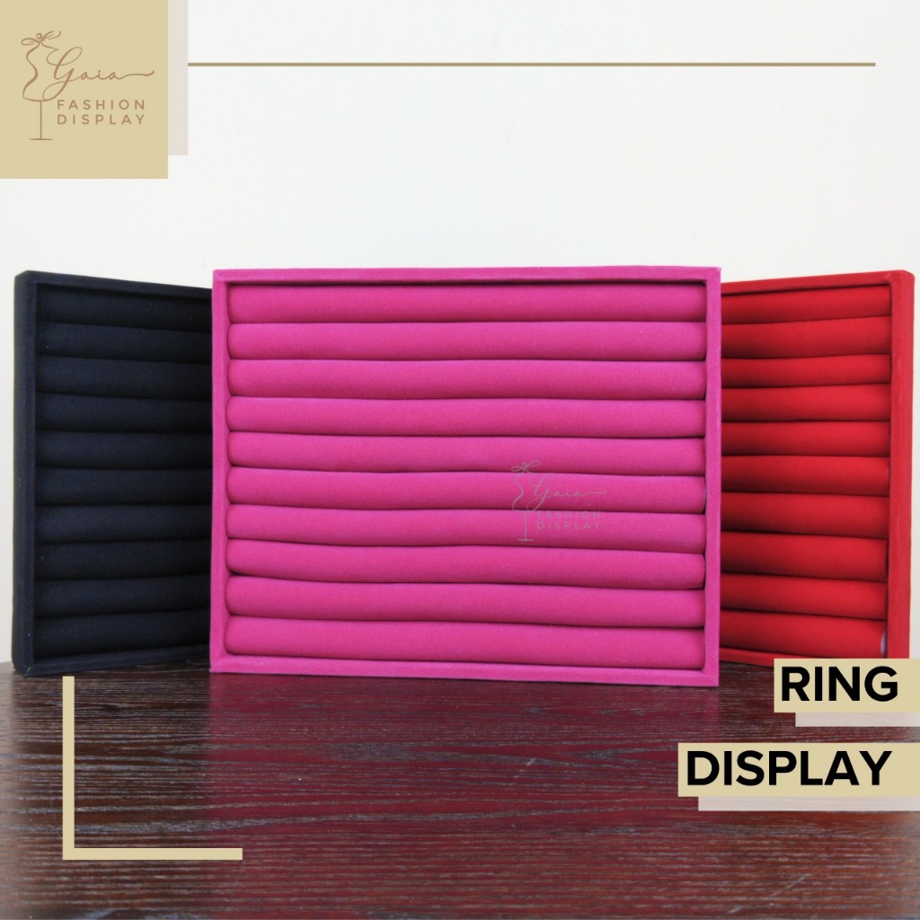 Display Cincin Nampan Cincin Kotak Cincin Pajangan Cincin Display Aksesoris Kotak Cincin Bludru +