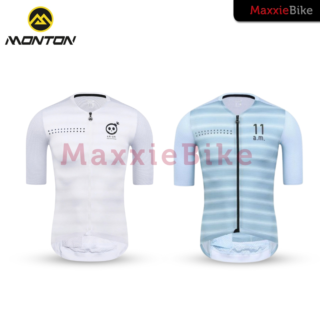 Monton Baju Jersey Sepeda Pria Lengan Pendek AM PM Short Sleeve Cycling Jersey Skull Monton