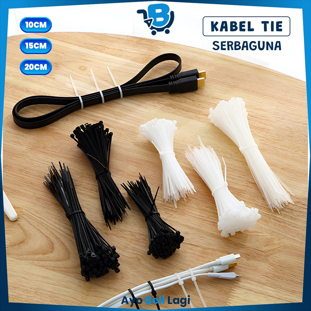 

Kabel Ties Pengikat Serbaguna Uk 10CM / 15CM / 20CM Kabel Tie Ikat Tali Serut Cable Tie Hitam Praktis ABL C1119