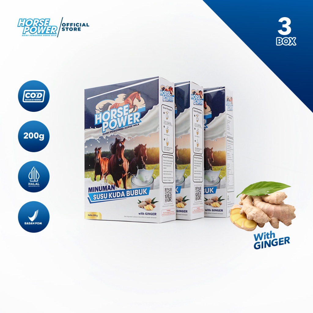 

Horse Power - Minuman Susu Kuda Bubuk 200 Gram 3 Box - Menjaga Kesehatan Tulang dan Sendi
