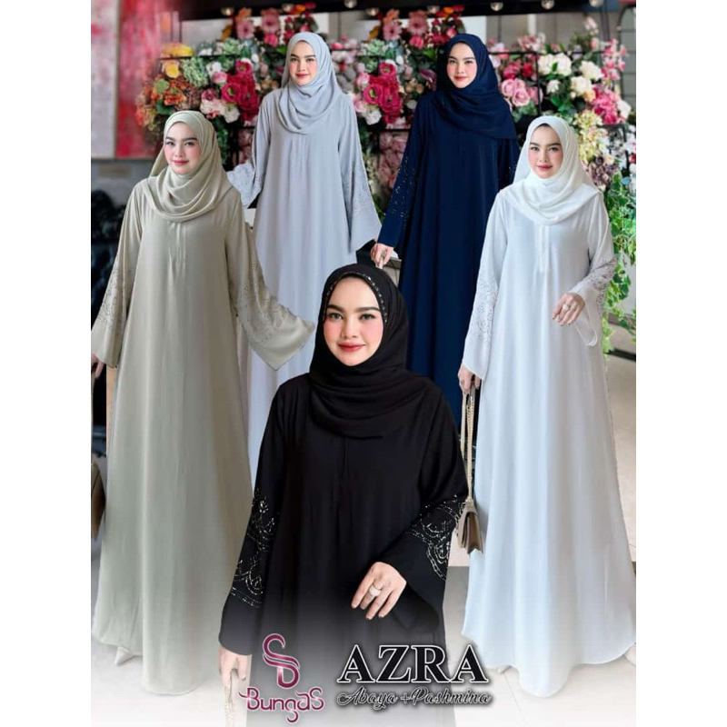 Abaya Set Hijab (Pashmina) / Abaya Bungas