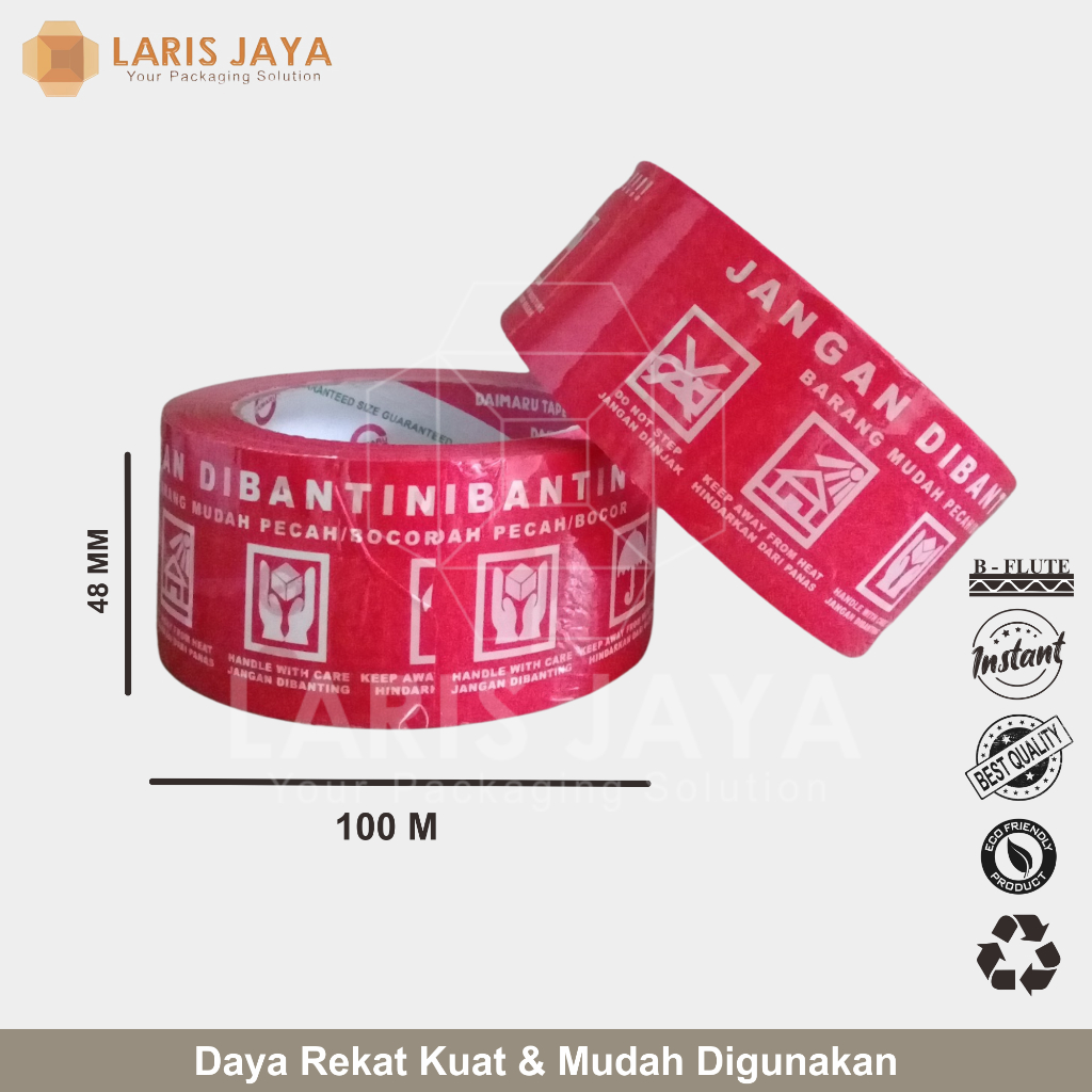 

Lakban Fragile Daimaru Merah Jangan Dibanting 2" x 100 m ( Lakban DM Fragile Merah 100 m )