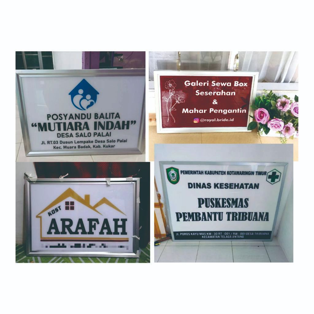 

PAPAN PLANG AKRILIK BINGKAI ALUMUNIUM CUSTOM (PESANAN CUSTOM)