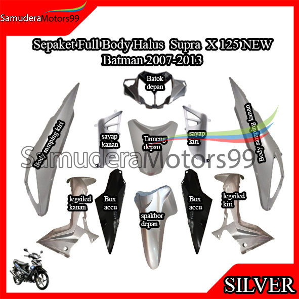 Sepaket Full Body Halus  Supra  X 125 NEW   Batman 2007-2013 SILVER