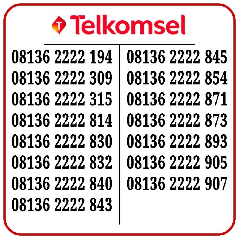 Nomor Cantik Telkomsel - Kartu Perdana Cantik Telkomsel - Nomor Cantik Telkomsel Murah - Nomor Canti