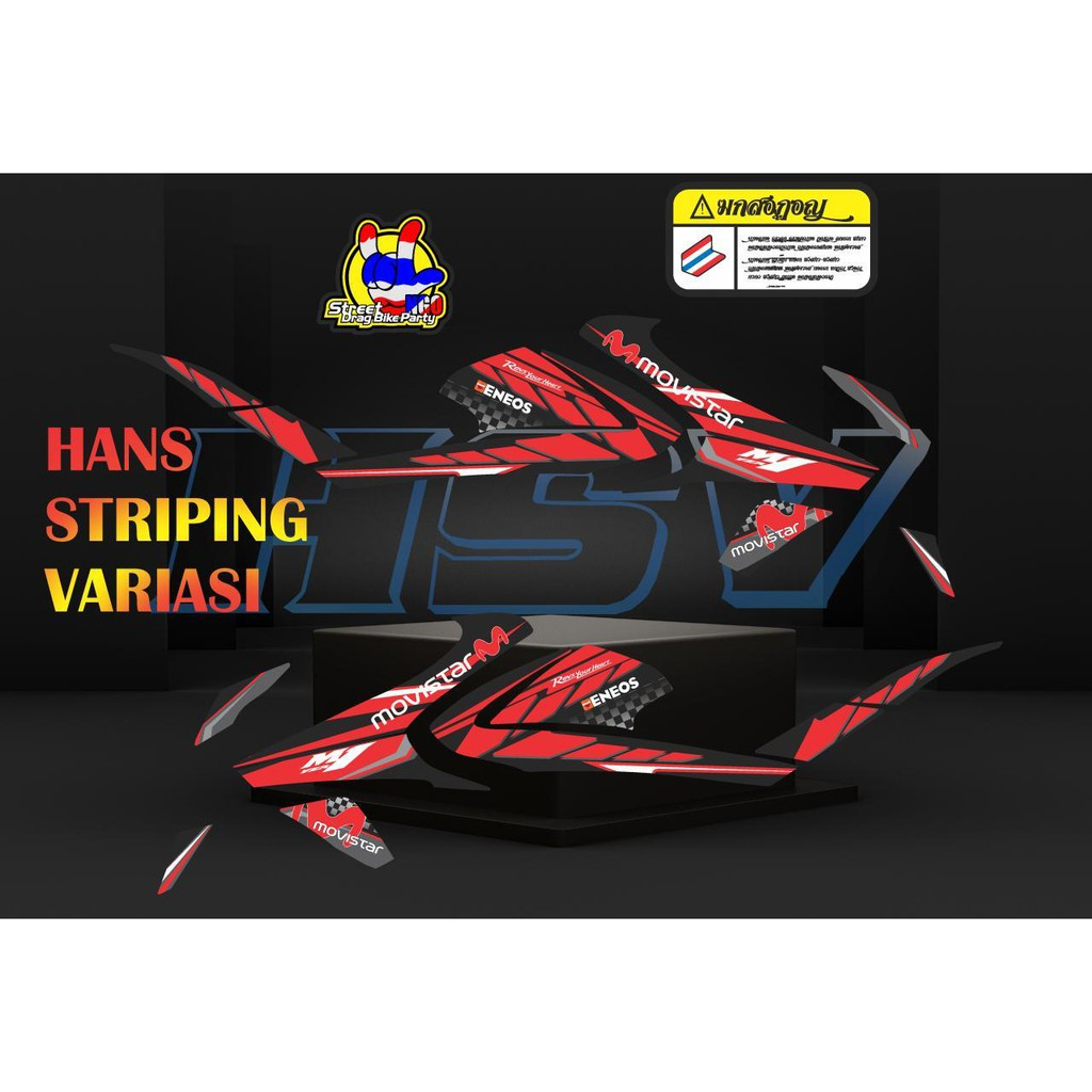 decal striping stiker motor vixion r eneos hitam