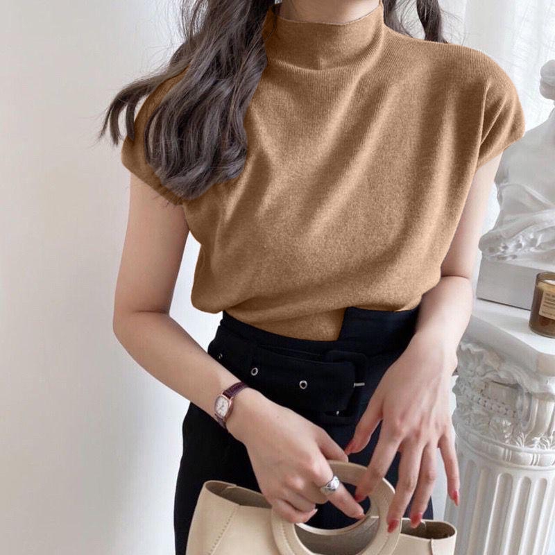 Rose Top | Kaos Knit Wanita Turtleneck Terlaris Atasan Knit Wanita