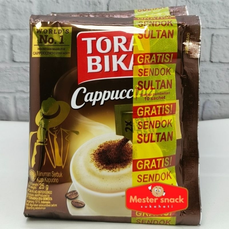 

Kopi Torabika Cappucino 1 renceng isi 10 pcs + free sendok emas