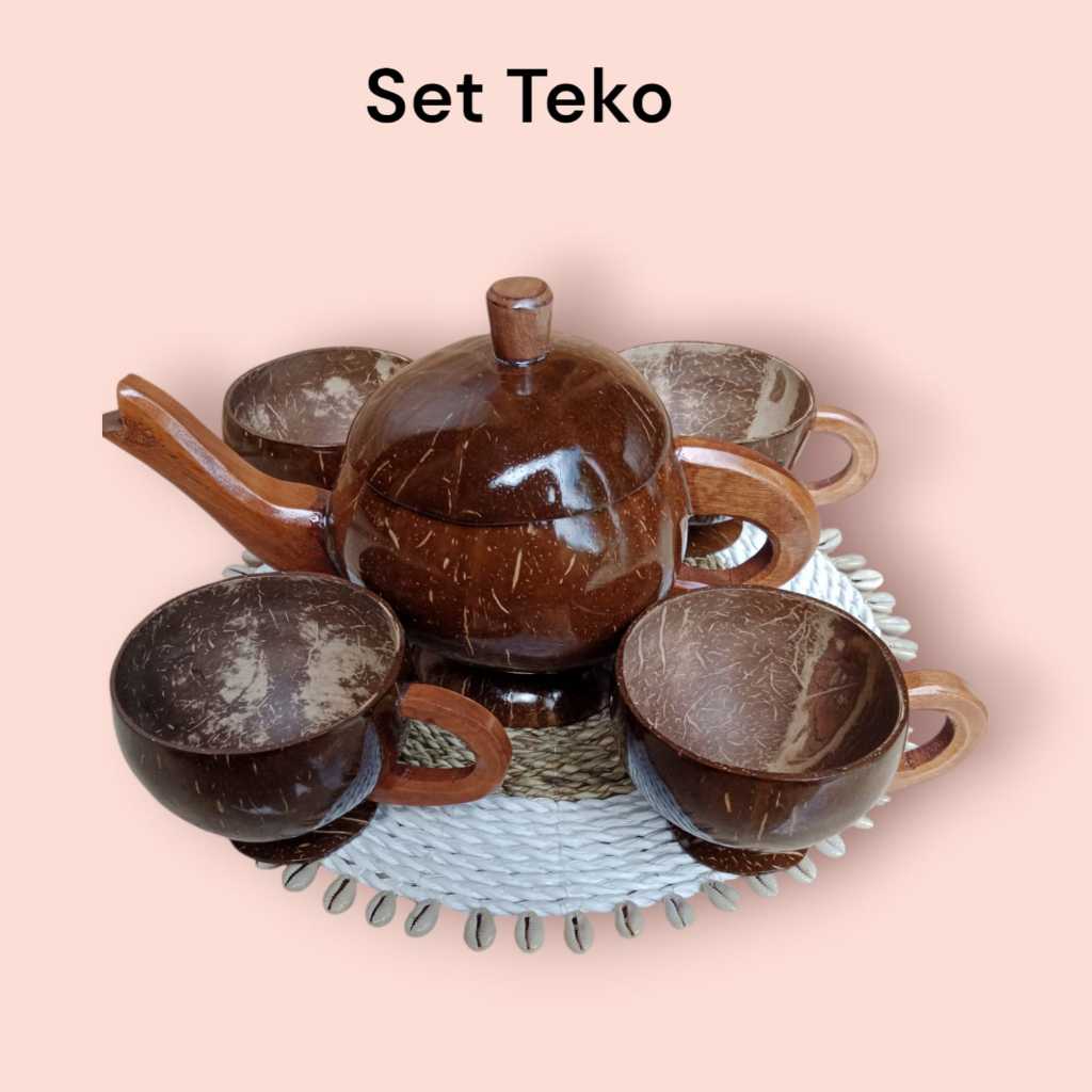 Set Cangkir Teko Teh Kopi Cangkir Kopi Cangkir Teko Gelas Set Teko Batok Kelapa