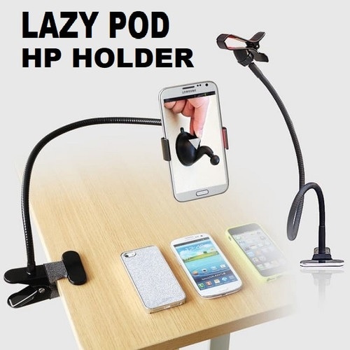 Lazypod Stand Hp Jepit Meja Flexible Phone Holder Jepit Dudukan Handphone Jepit