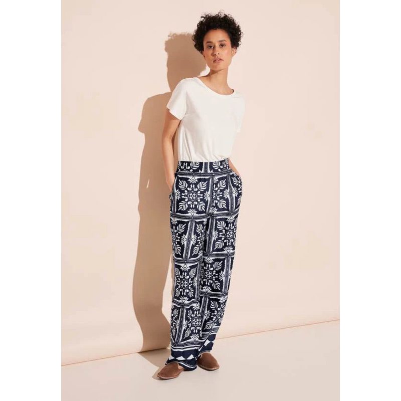 HBB5032 Street One Satin Print Trousers