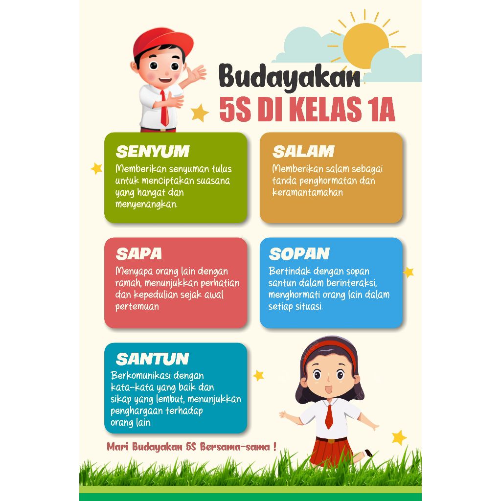 

Poster Budayakan 5S di Kelas Sekolah Ukuran A3+