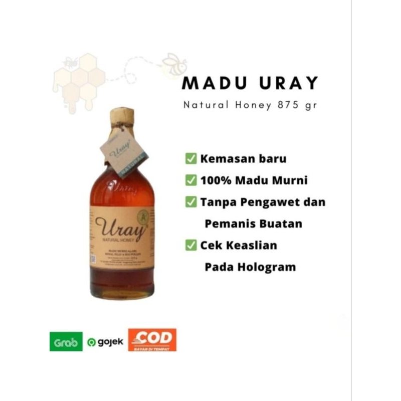 

Madu Uray Botol Besar 875gr & 450gr Uray Natural Honey Madu Asli Murni Alami