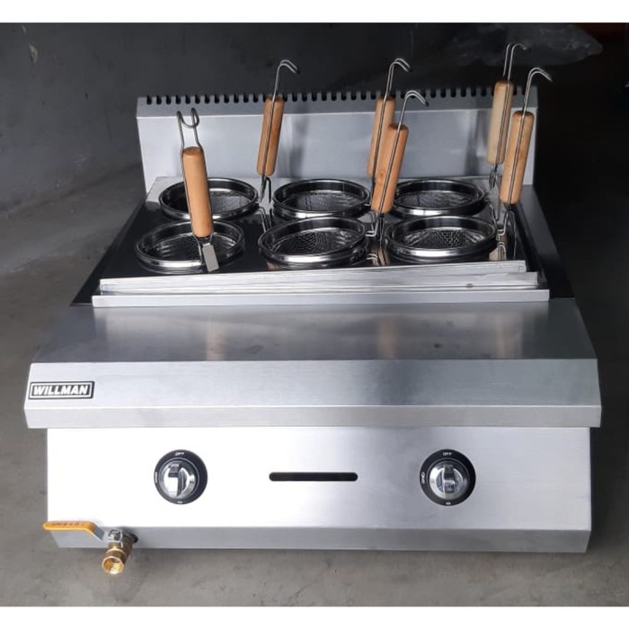 WILLMAN ET-TSRQZML Countertop Gas Noodle Cooker Kompor Rebus Mie Pasta 6 Tungku