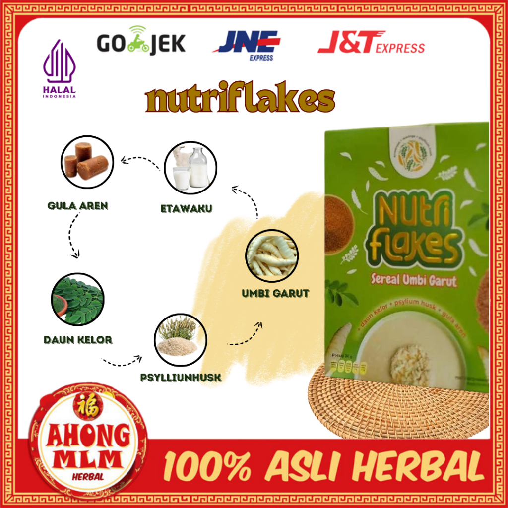 

Cereal Nutriflakes Origina | Sereal Umbi Garut Solusi Atasi Asam Lambung | Makanan Diet Isi 280gr