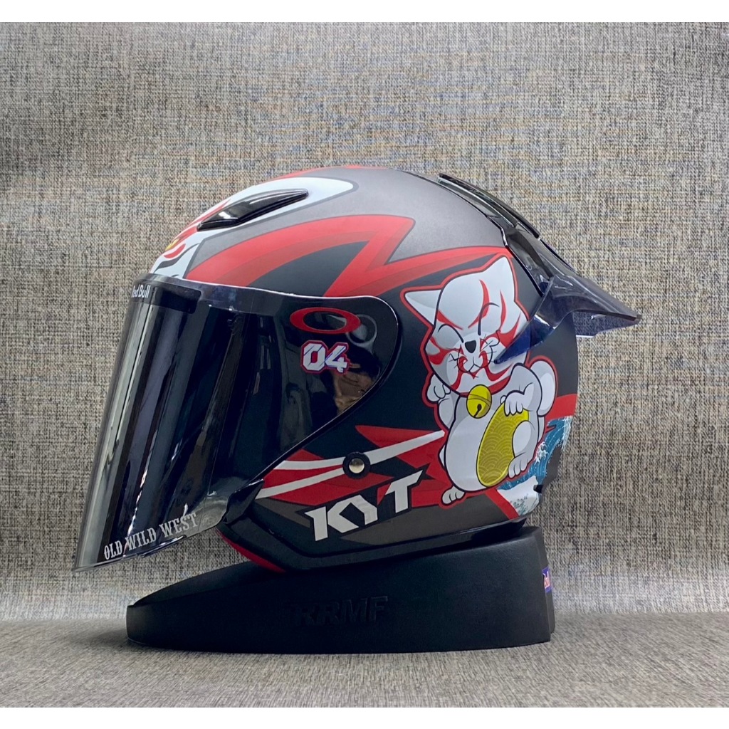KYT DJ Maru Kabuki Doff || Paket Ganteng - Helm Half Face Original Premium SNI