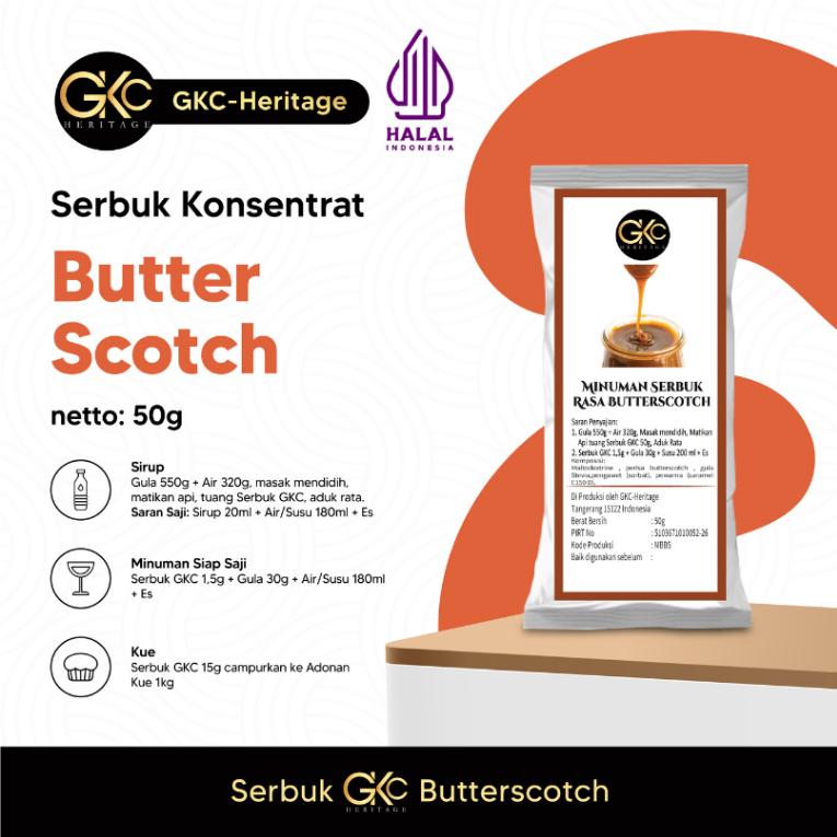 

GKC Heritage Bubuk Serbuk Minuman Butterscotch 50gr Powder
