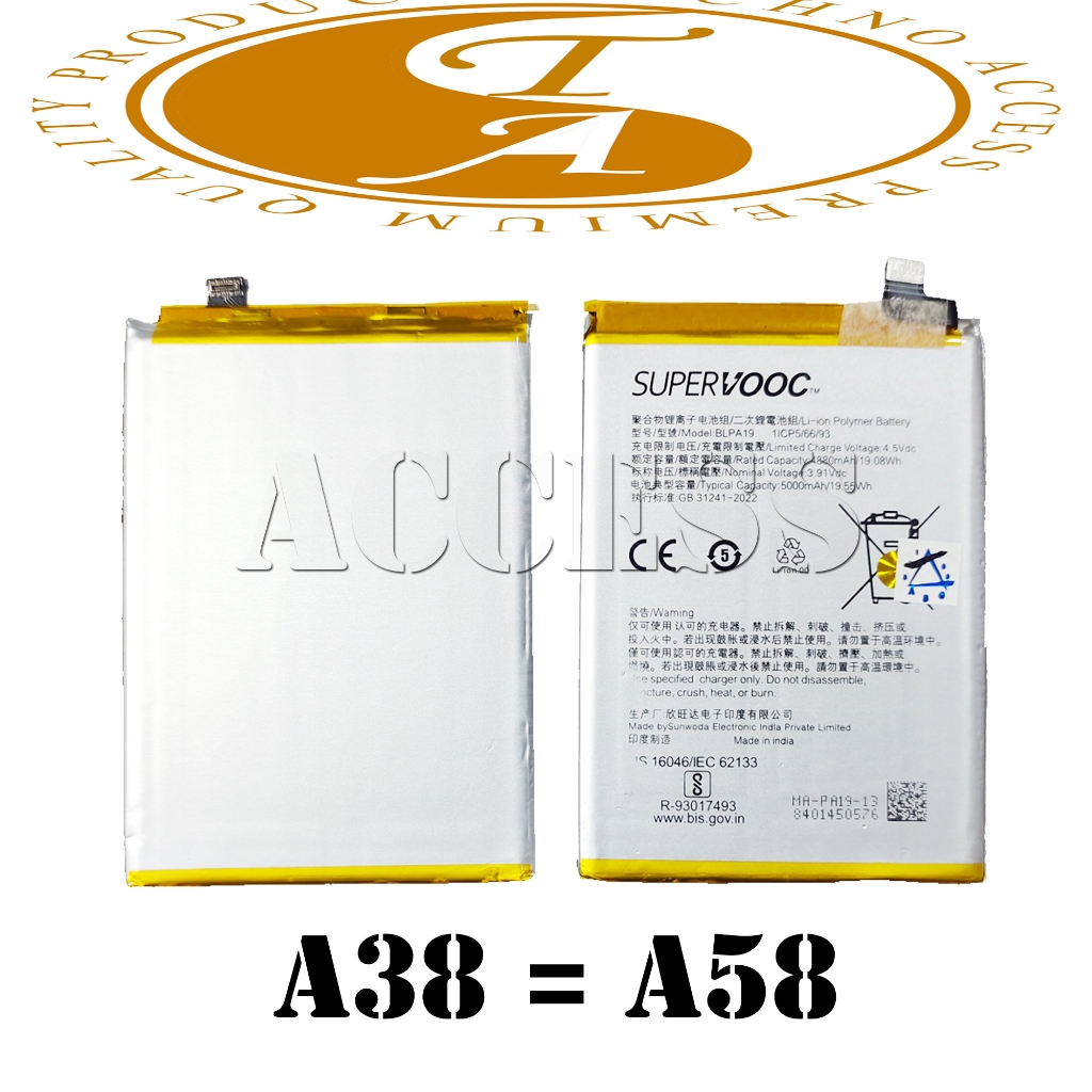 BATRE BATERAI OPPO A38 A58 BLP A19 BLPA19