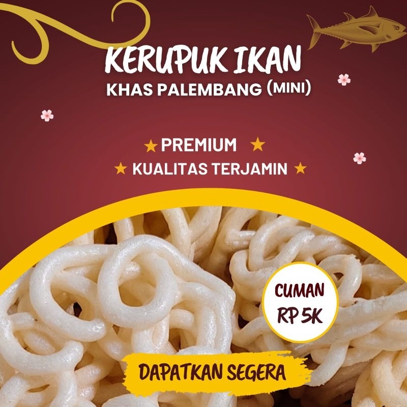 

KERUPUK MIE KHAS PALEMBANG(SIZE MINI),MEREK DUA IKAN