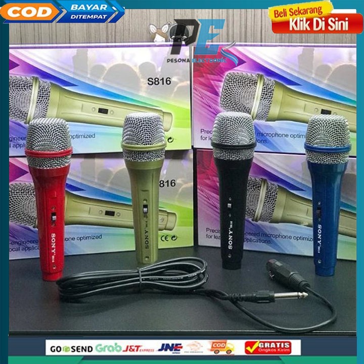 TERBARU microphone sony s816 mic kabel panjang mic karaoke precisio eneered microphone