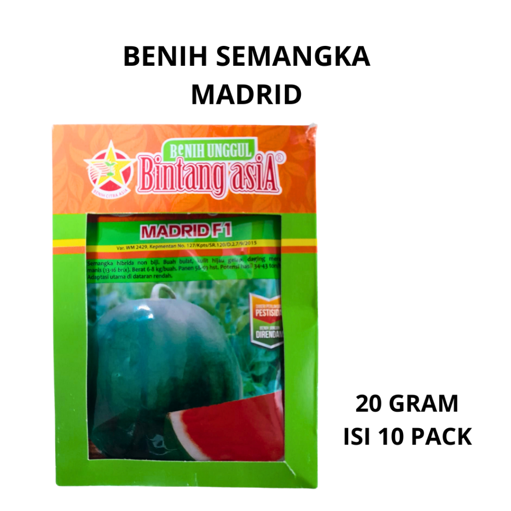 Benih Bibit Semangka Madrid 1 Kotak Isi 10 Pack