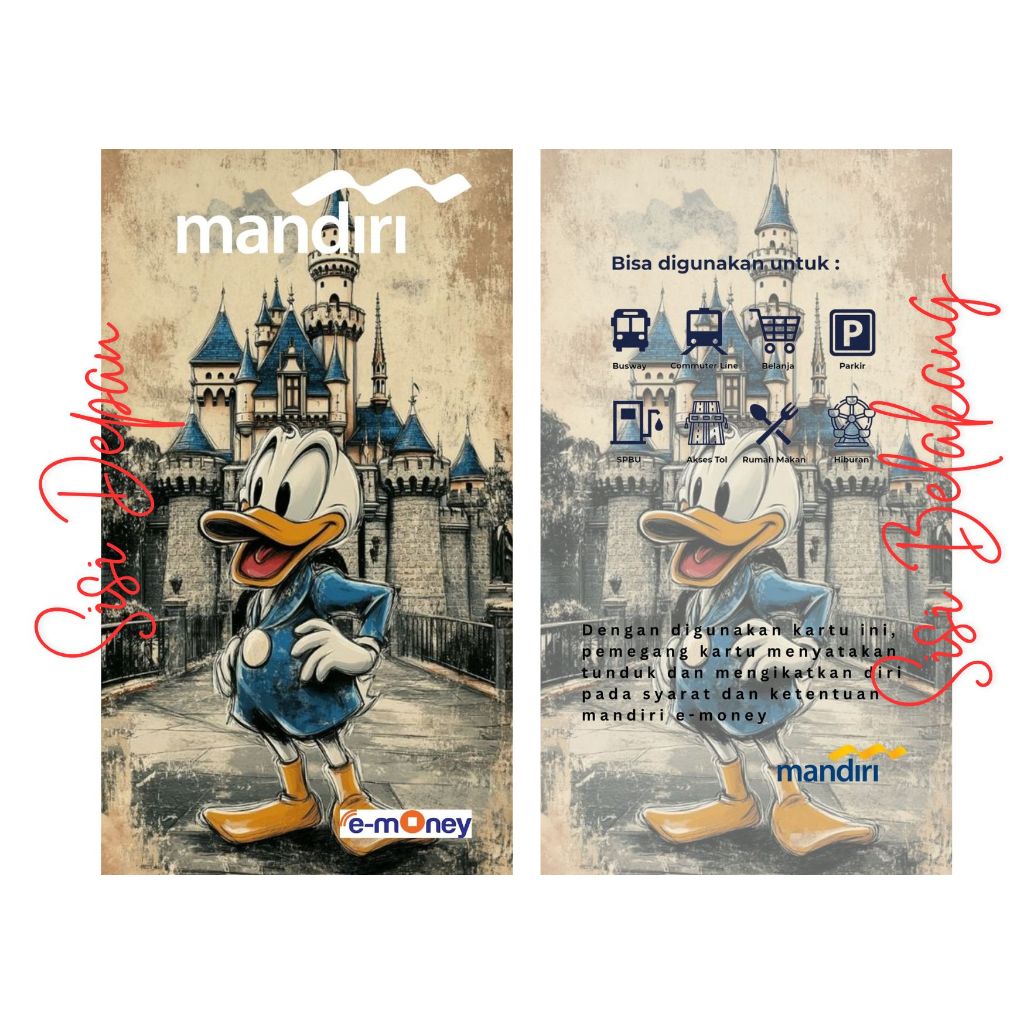 KARTU EMONEY MANDIRI SUPPORT NFC - DONAL DUCK