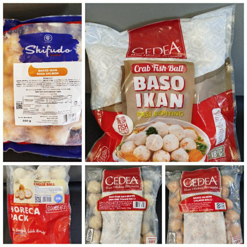 

FISH BALL Bakso Ikan Rasa Cheese Salmon Udang Kepiting Lobster INDOMINA / CEDEA / SHIFUDO / GOODEATS HORECA