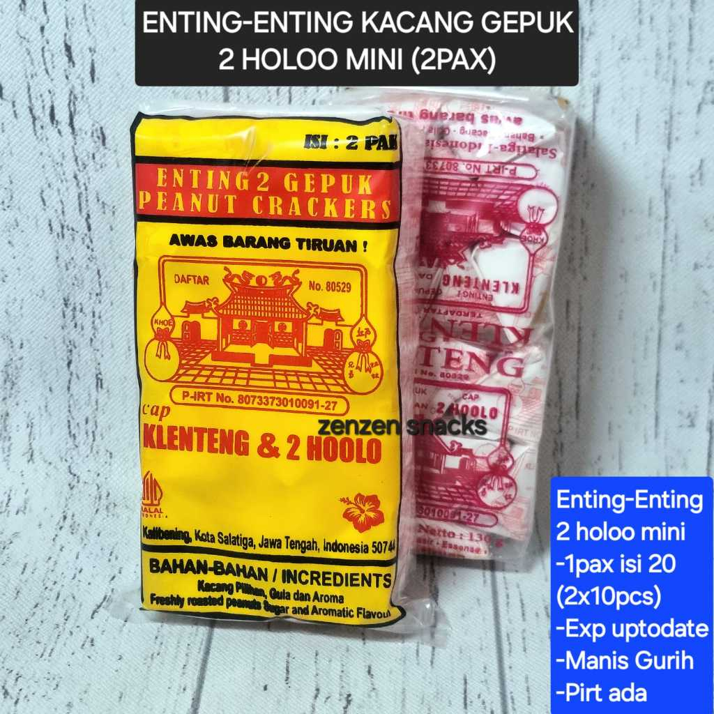 

ENTING-ENTING GEPUK KACANG 2 HOLOO MINI PAX +-250GR