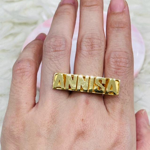 Cincin nama huruf emas asli kadar 700 & 875