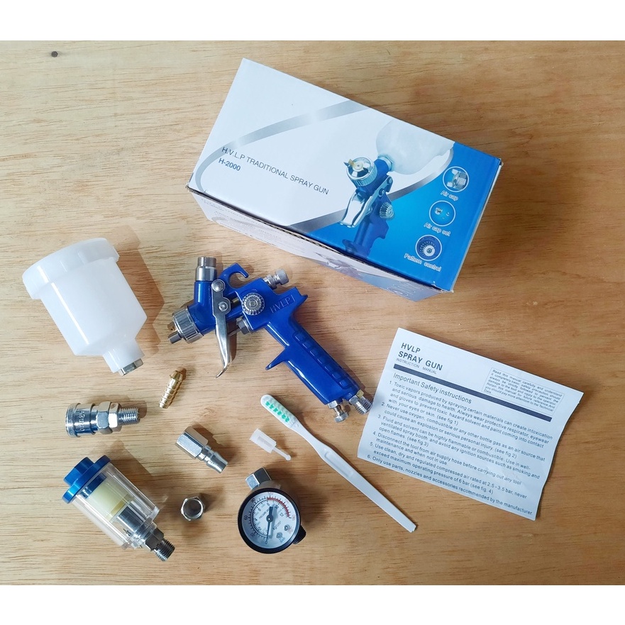 Terkini Spray Gun H2 H2 Spraygun Airbrush HVLP Nozzle 8mm  1mm